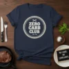 Zero Carb Club t-shirt design featuring bold text in a circle with crossbones and fork graphic