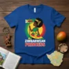 Zimbabwean Princess t-shirt design with a girl holding the Zimbabwe flag and wearing a crown
