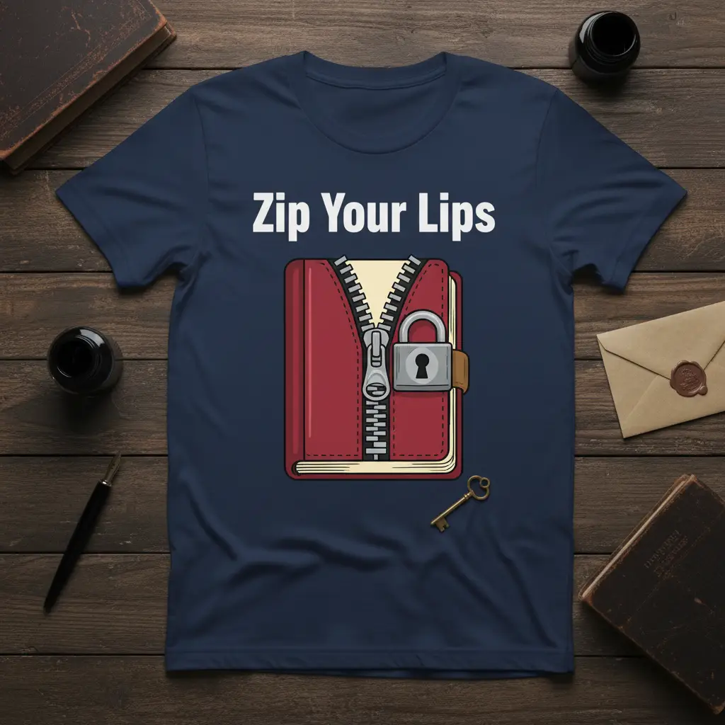 Zip Your Lips Funny Quote T-Shirt Secret Keeper Gift