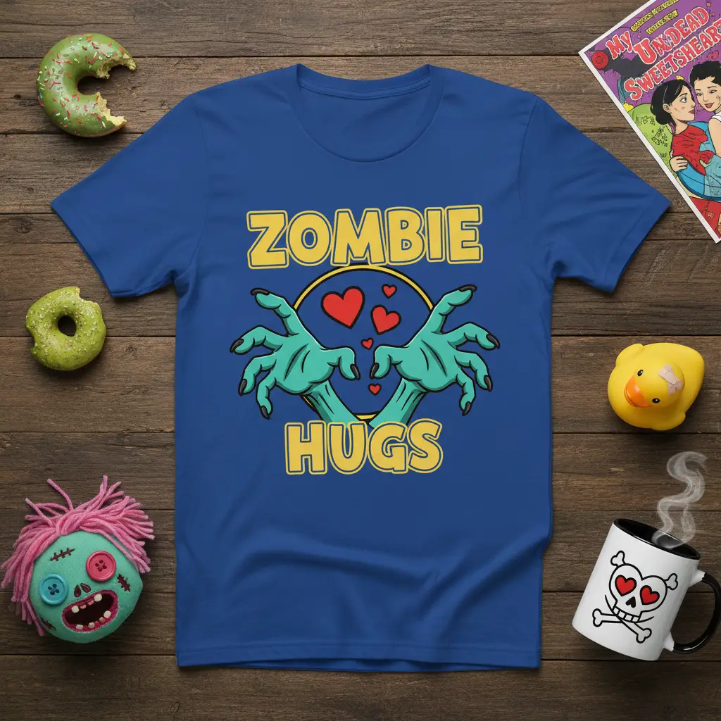 Zombie Hugs T-Shirt Spooky Valentine Gift for Horror Fans