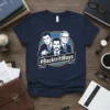 #BacktrittBoys T-Shirt design with cartoon portraits of three men and the hashtag text