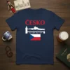 Česko Czech Republic Skyline bold graphic design printed on comfortable cotton t-shirt