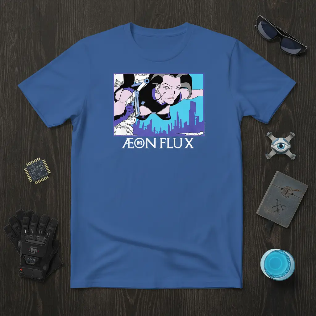 Æon Flux Sci Fi Anime T-Shirt Retro 90s Cartoon Fan Gift