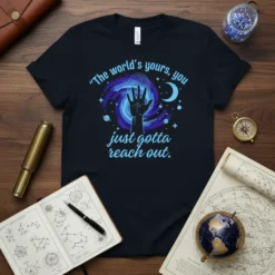 "The world's yours, you text design featuring creative typography on quality t-shirt