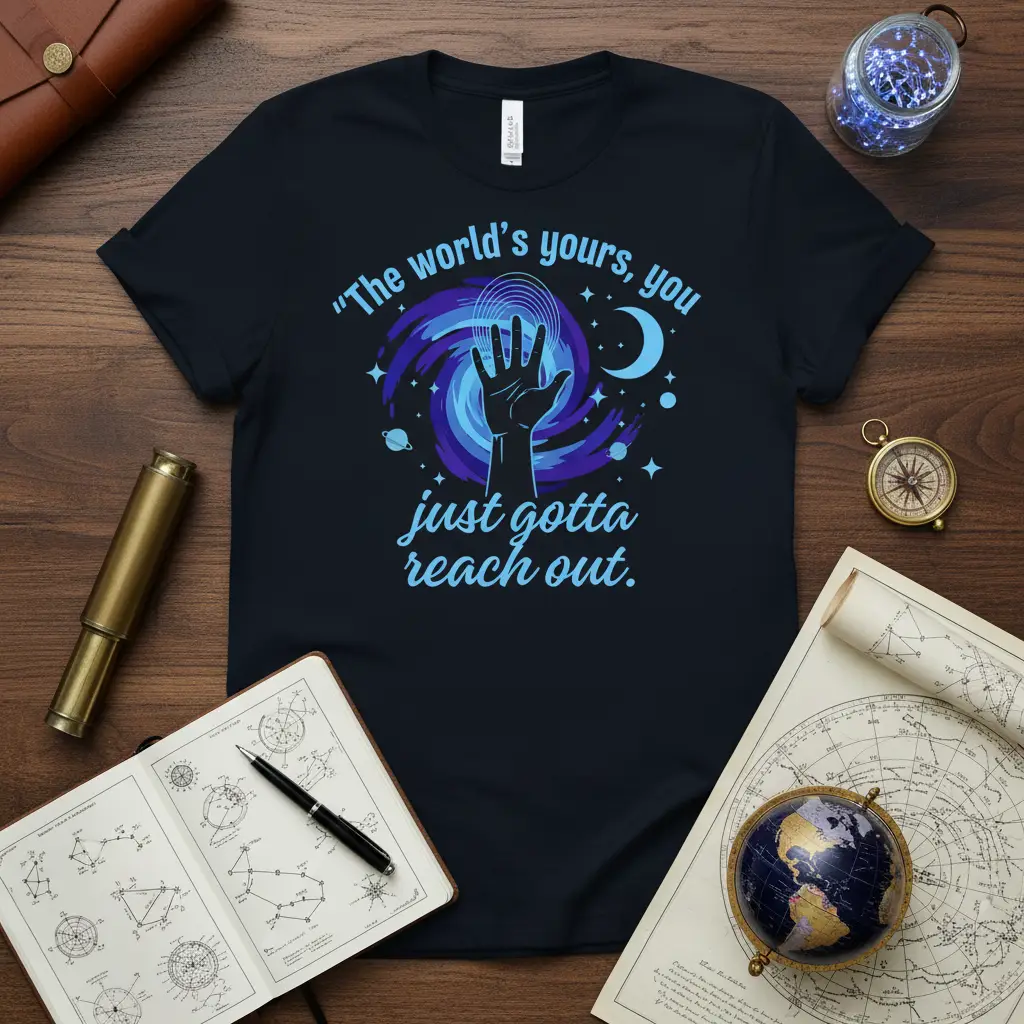 “the World’s Yours, You Just Gotta Reach Out” Space Tee