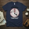 "Vertigo" Movie Poster T-Shirt bold graphic design printed on comfortable cotton t-shirt