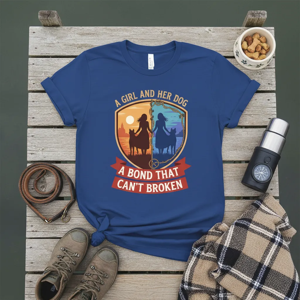 A Girl and Her Dog T-Shirt Unbreakable Bond Gift