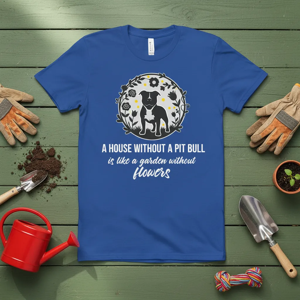 A House Without a Pitbull Garden Quote T-Shirt Dog Lover Gift
