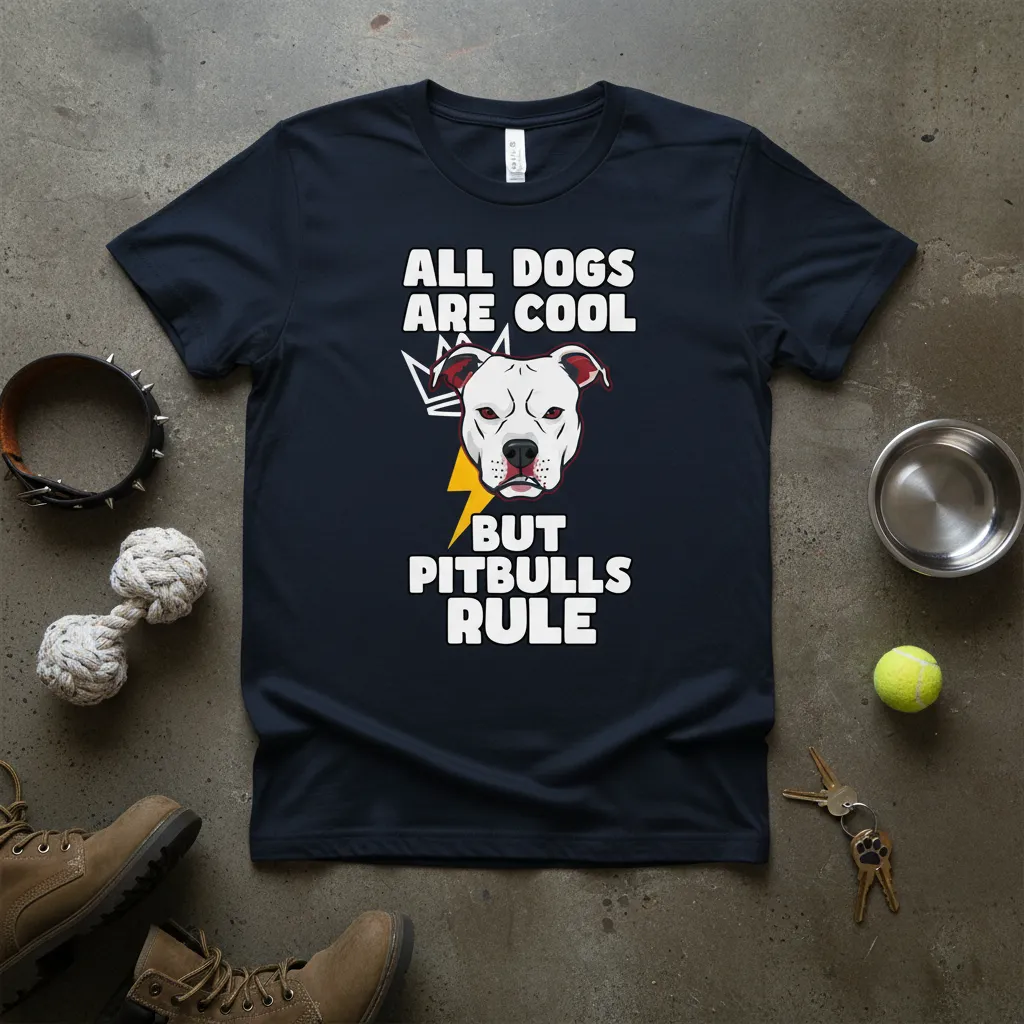 All Dogs Are Cool but Pitbulls Rule T-Shirt Dog Lover Gift