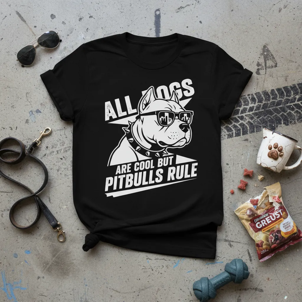All Dogs Are Cool but Pitbulls Rule T-Shirt Dog Lover Gift