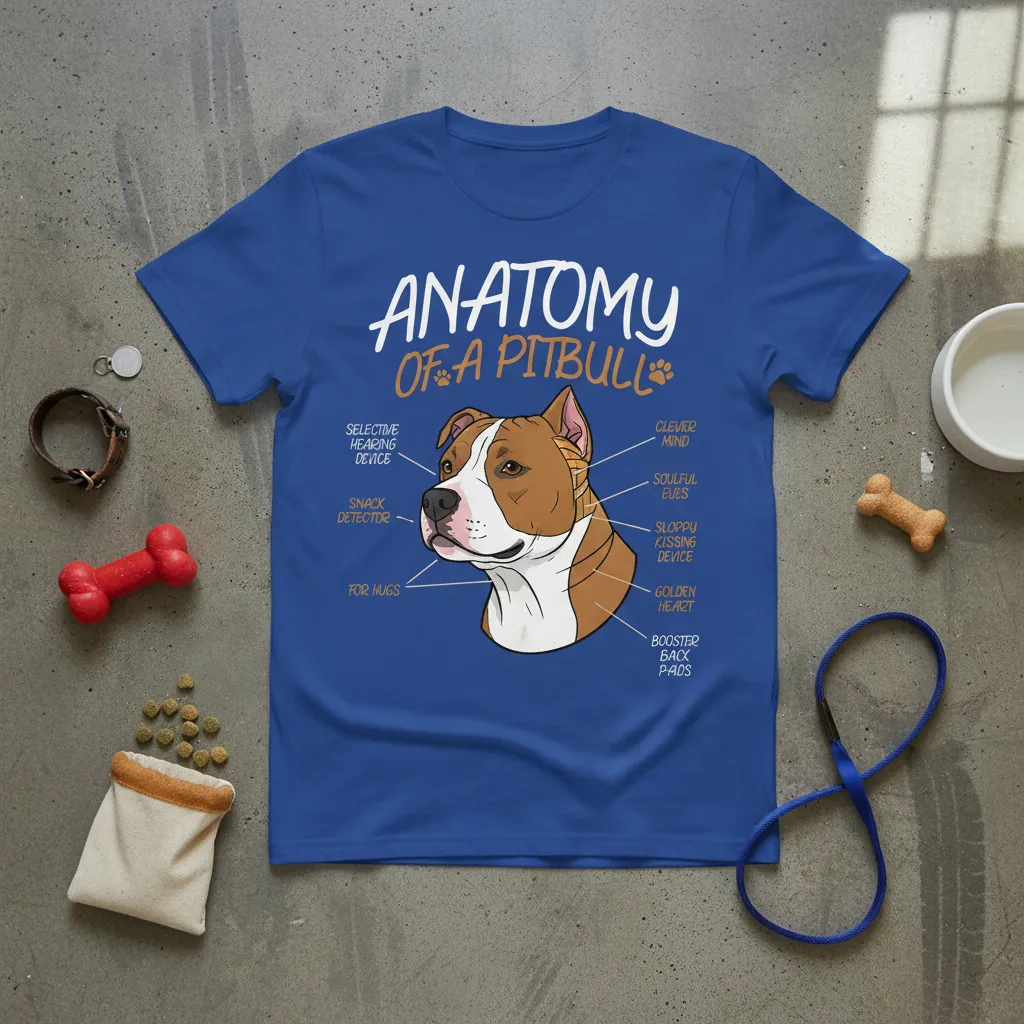 Anatomy of a Pitbull Funny Dog Lover T-Shirt Gift