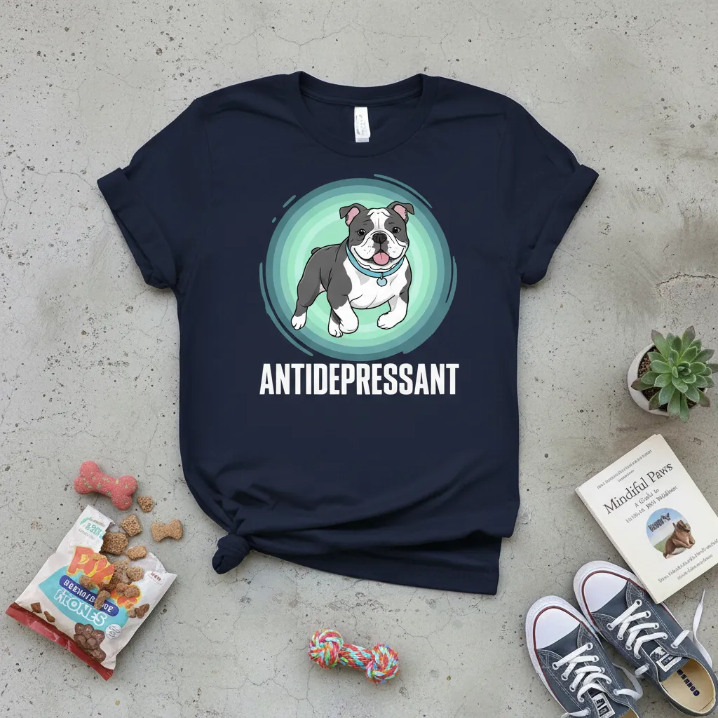 Antidepressant Bulldog T-Shirt Dog Lover Gift Idea