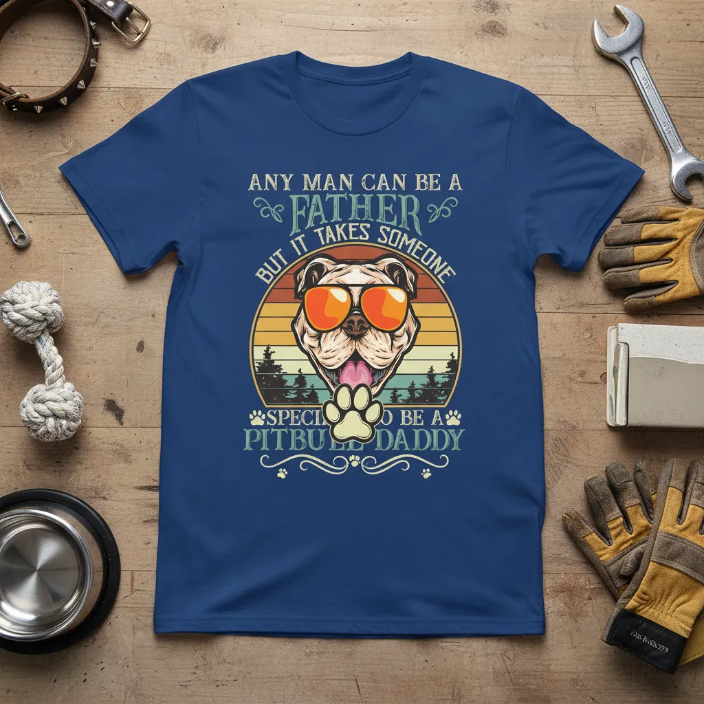 Any Man Can Be a Father Pitbull Daddy T-Shirt