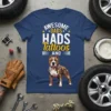 Awesome Dads Hads Tattoos And T-Shirt with pitbull dog graphic and tattoo art