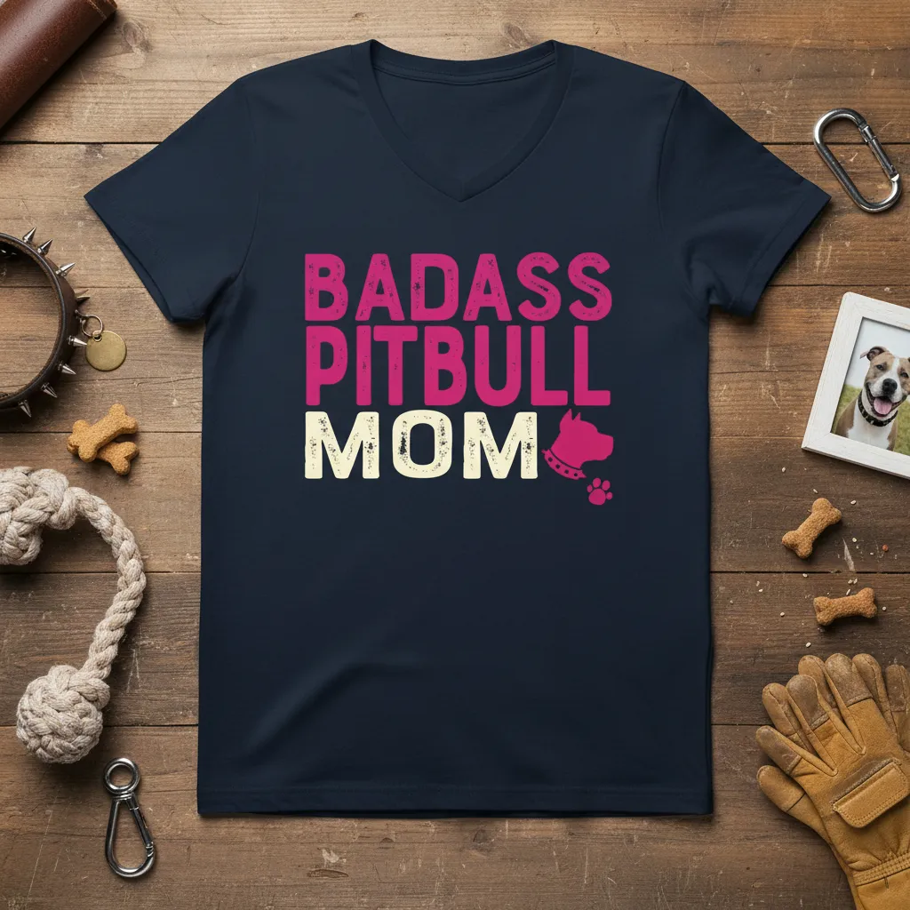 Badass Pitbull Mom T-Shirt Gift for Dog Lovers
