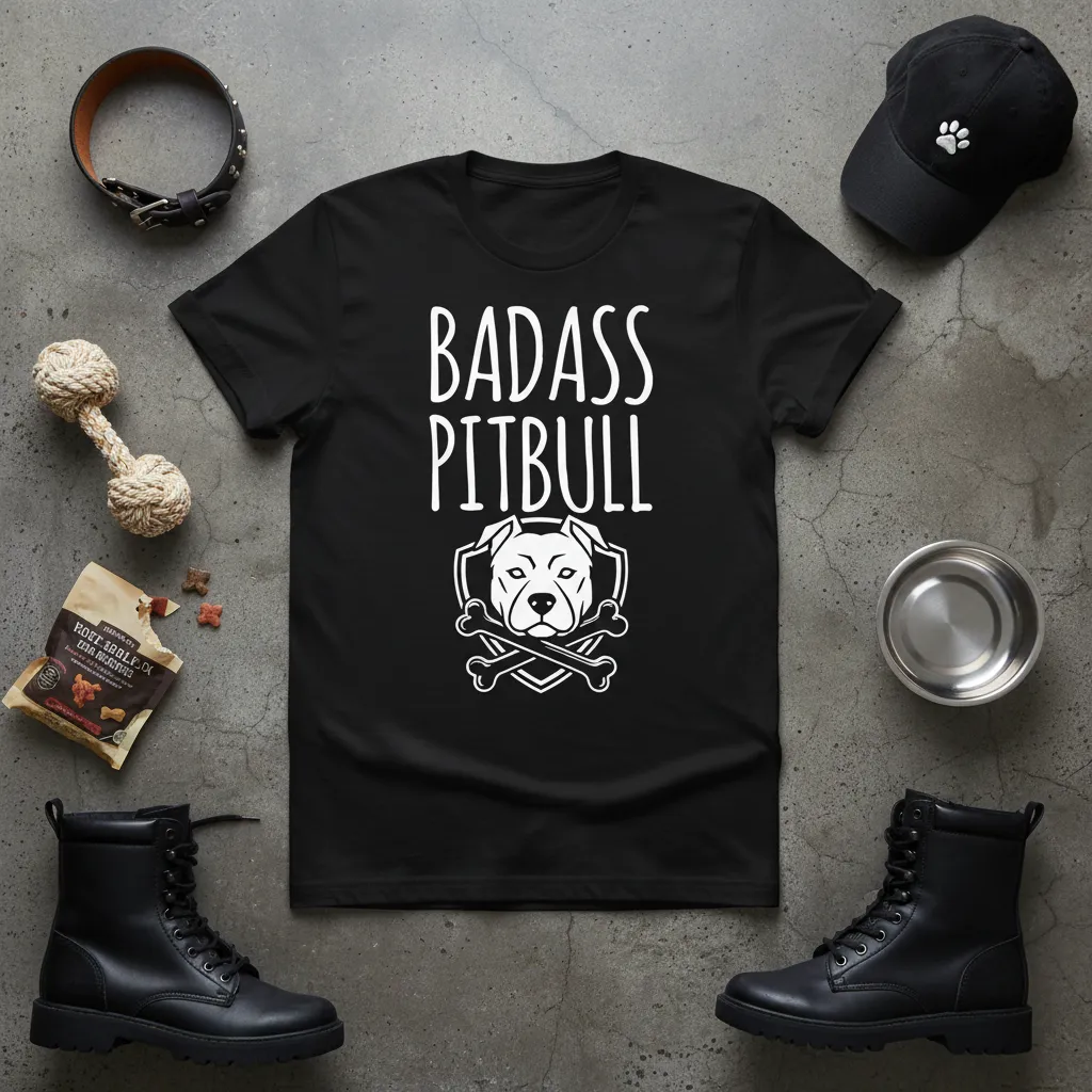Badass Pitbull T-Shirt Gift for Dog Lovers