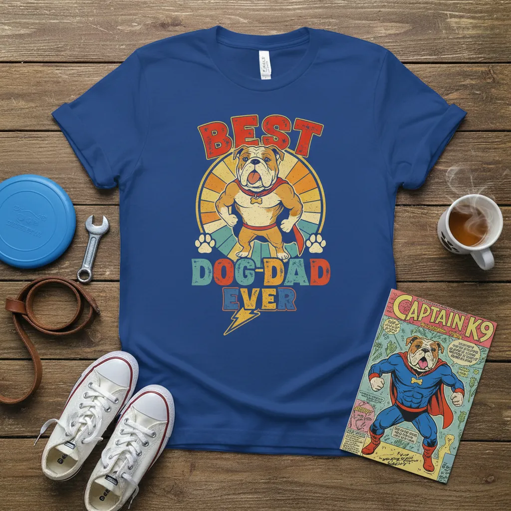 Best Dog Dad Ever Bulldog T-Shirt Father’s Day Gift
