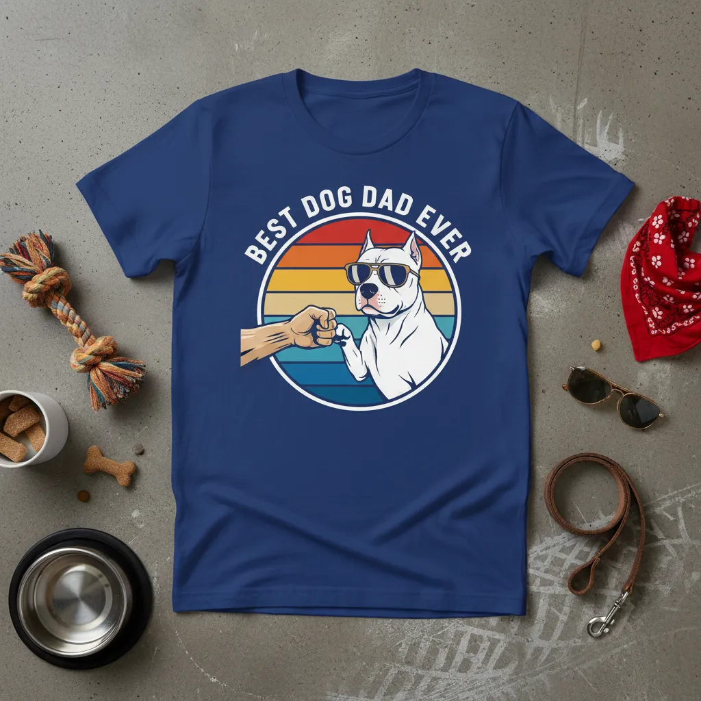 Best Dog Dad Ever Pitbull T-Shirt Father’s Day Gift
