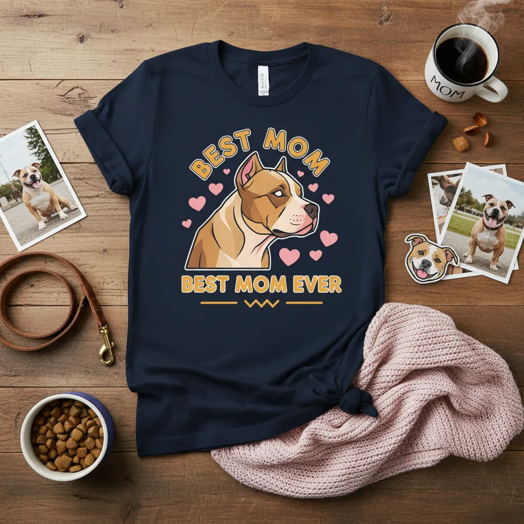 Best Mom Ever Pitbull Dog Lover T-Shirt Gift