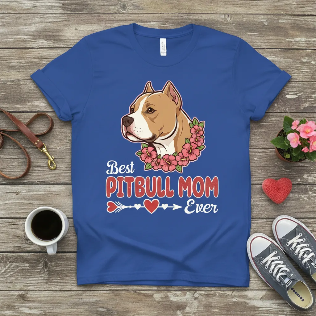 Best Pitbull Mom Ever Pitbull Dog Lover T-Shirt