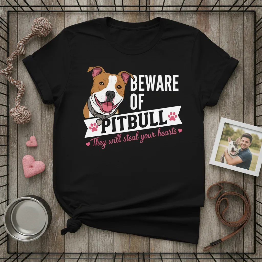 Beware of Pitbull They Will Steal Your Hearts T-Shirt