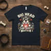 Big Head Soft Heart T-Shirt featuring a cool pitbull wearing sunglasses holding a heart, with bone and paw accents