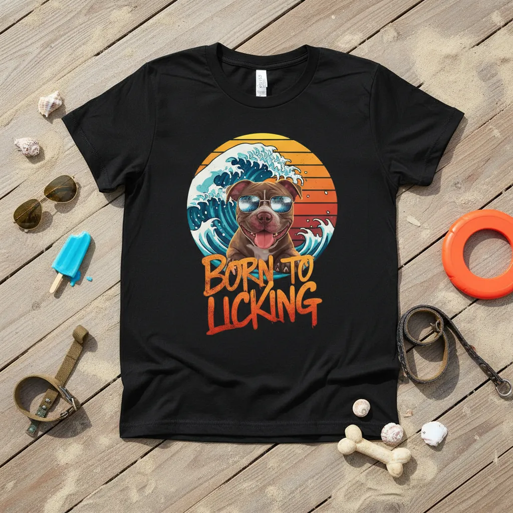 Born to Licking Dog T-Shirt Funny Pitbull Gift for Lovers