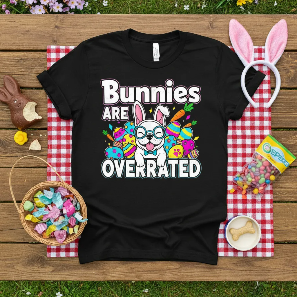 Bunnies Are Overrated French Bulldog Easter T-Shirt