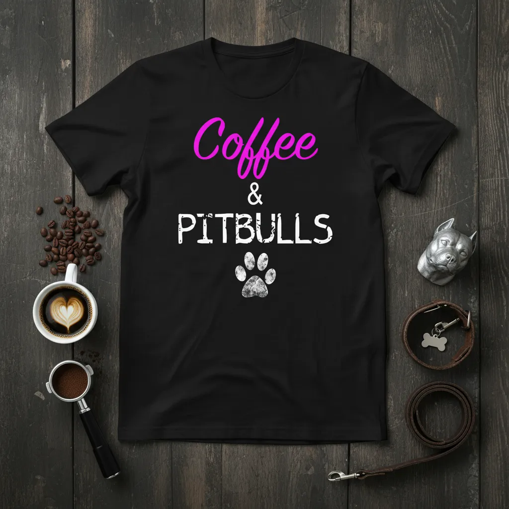 Coffee & Pitbulls T-Shirt | Perfect Gift for Dog Lovers