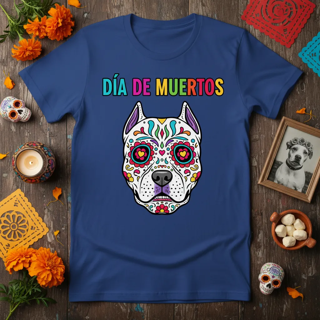 Día De Muertos Dog Sugar Skull T-Shirt Pet Lover Gift