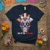 Day of the Dead Dogs T-Shirt with a sugar skull design featuring multiple dog faces on top