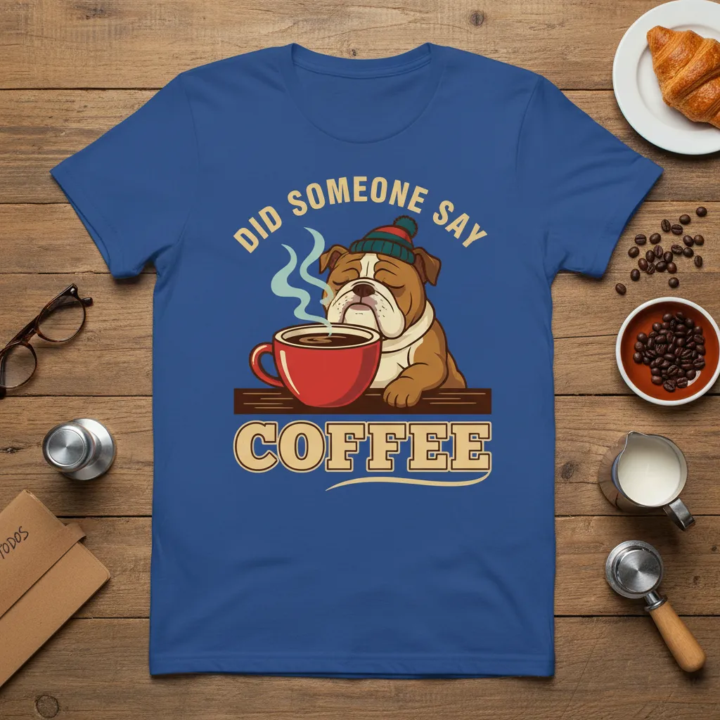 Did Someone Say Coffee Bulldog T-Shirt Gift for Coffee Lovers
