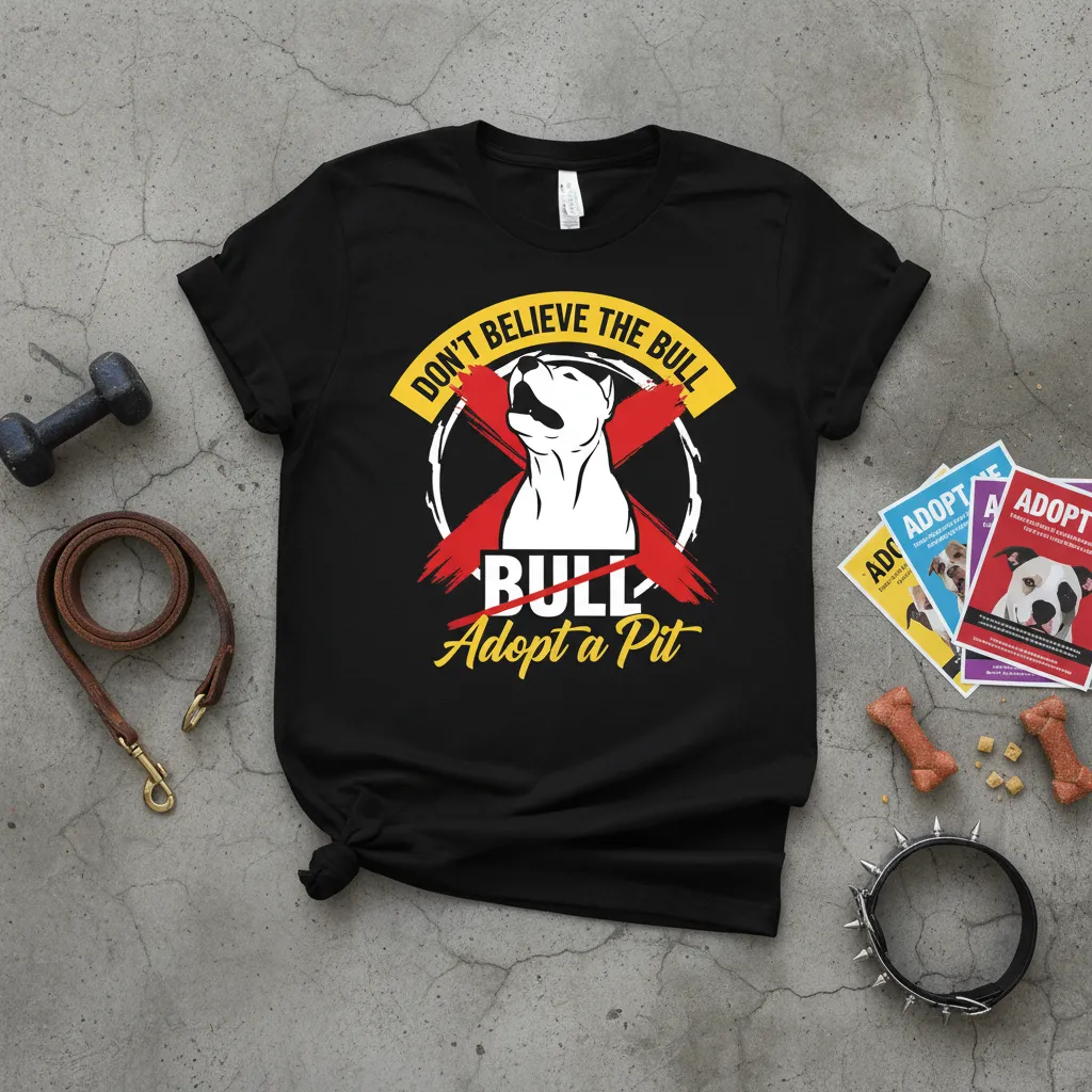 Don’t Believe the Bull Adopt a Pitbull T-Shirt