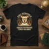 Easily Distracted by American Staffordshire Terrier and Books quote on a black t-shirt, featuring a dog wearing glasses reading a