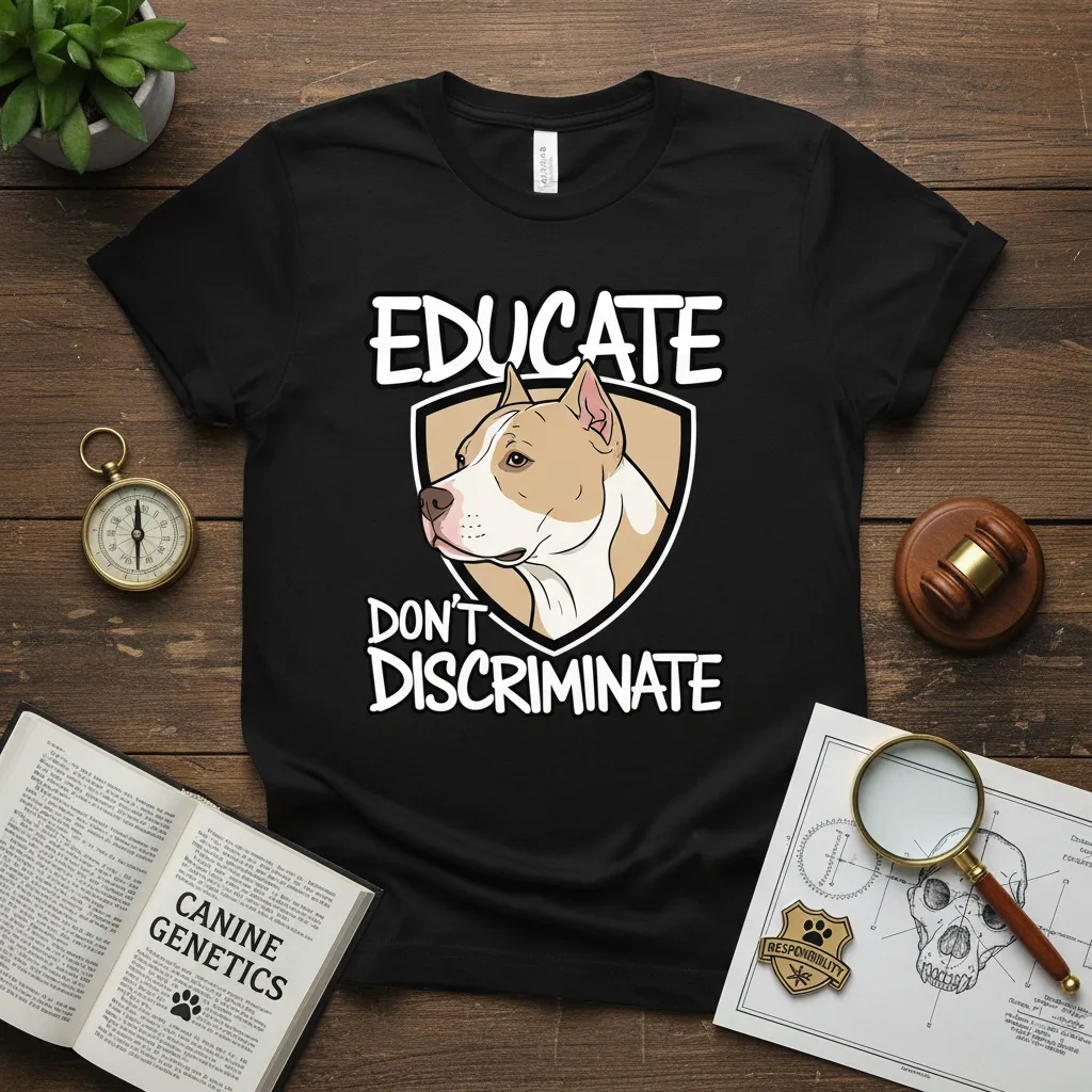 Educate Don’t Discriminate Pitbull T-Shirt Dog Lover Gift