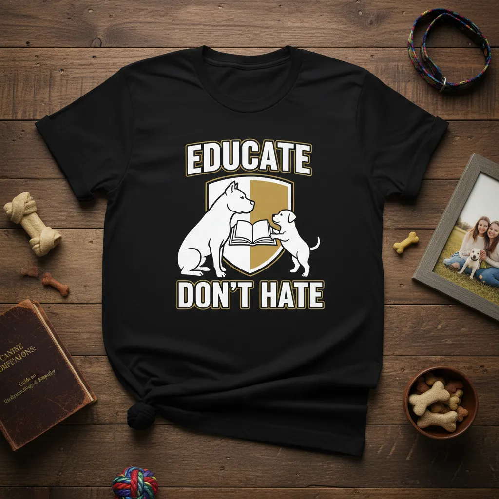 Educate Don’t Hate Dog Lover T-Shirt Rescue Gift