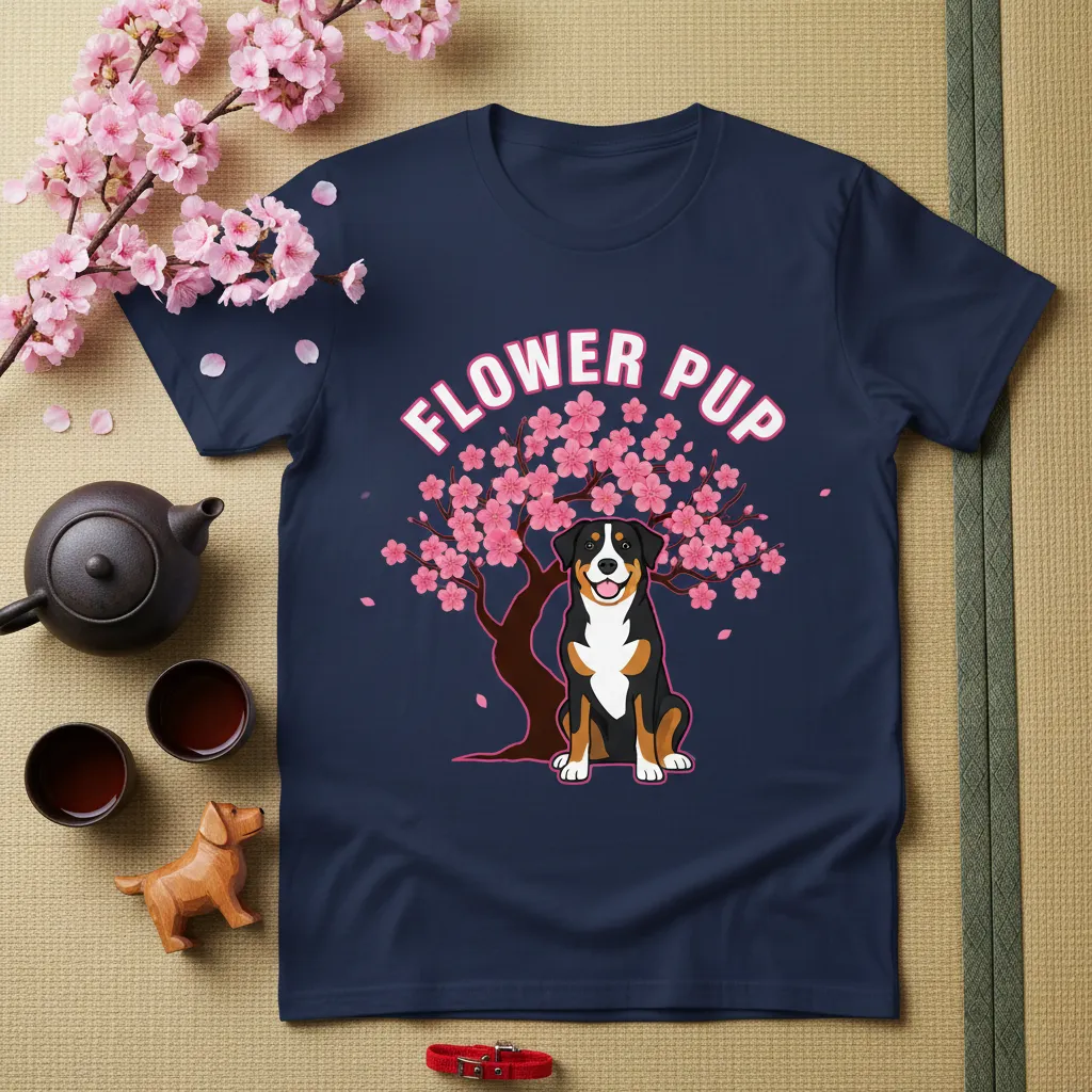 Flower Pup T-Shirt Cute Dog Blossom Design Gift