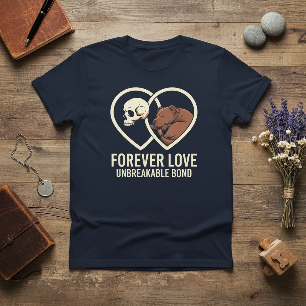 Forever Love Unbreakable Bond Skull & Dog T-Shirt