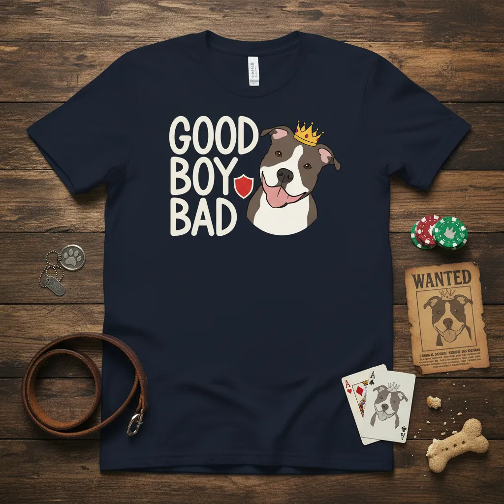 Good Boy Bad Pitbull Dog Lover T-Shirt Funny Gift Idea
