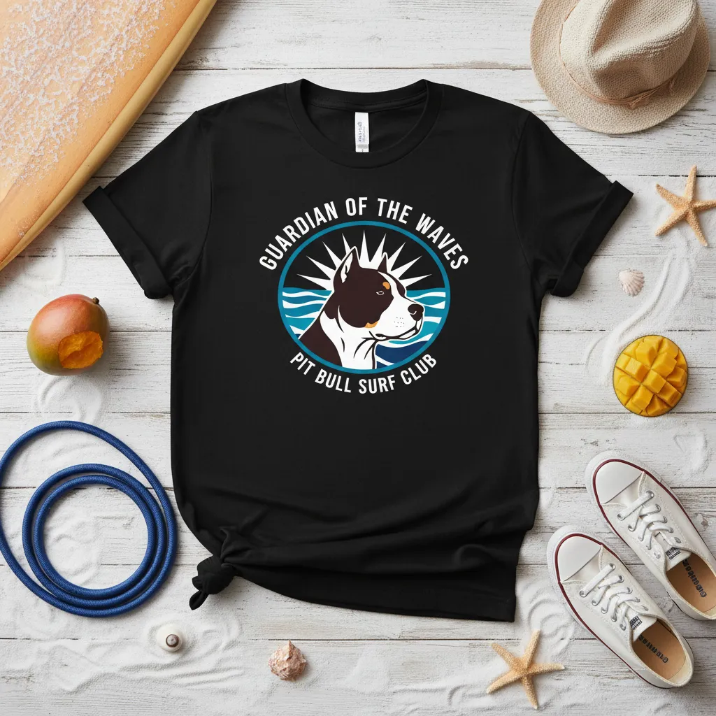 Guardian of the Waves Pit Bull Surf Club T-Shirt