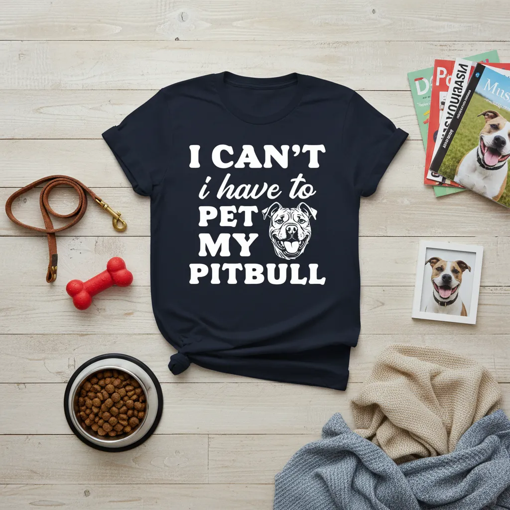 I Can’t I Have to Pet My Pitbull Dog T-Shirt