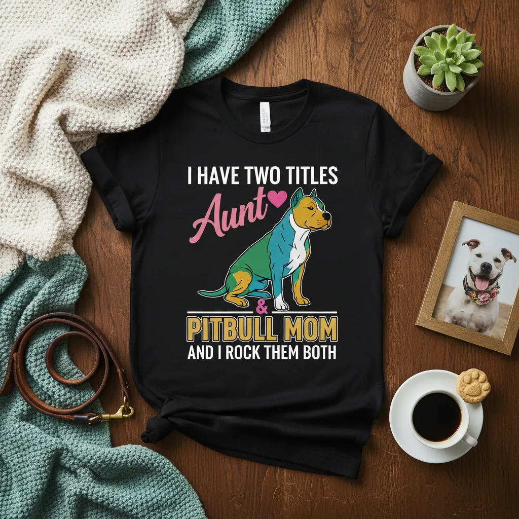 I Have Two Titles Aunt Pitbull Mom Tee for Women