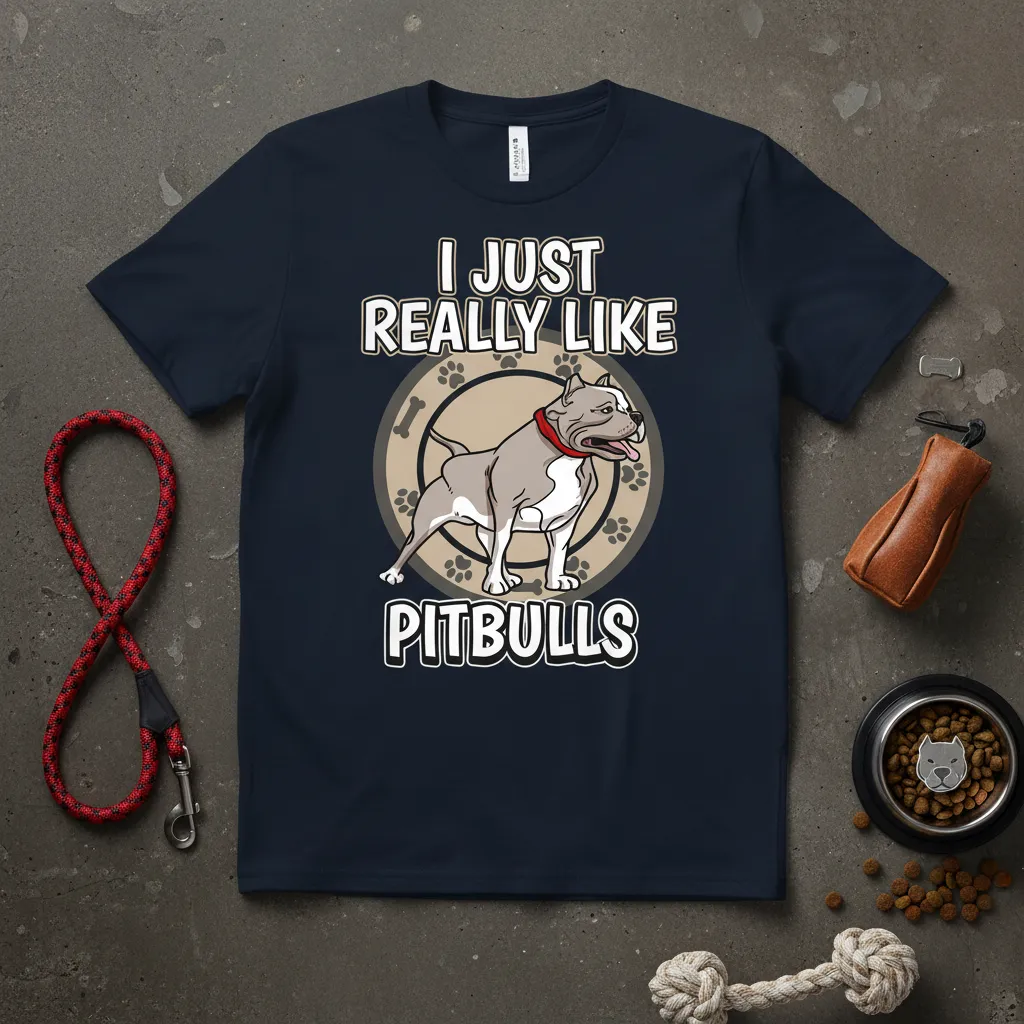 I Just Really Like Pitbulls Dog Lover T-Shirt Gift