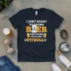 I Just Want To Drink Beer And Hang With My Pitbull t-shirt with dog graphic and beer mugs