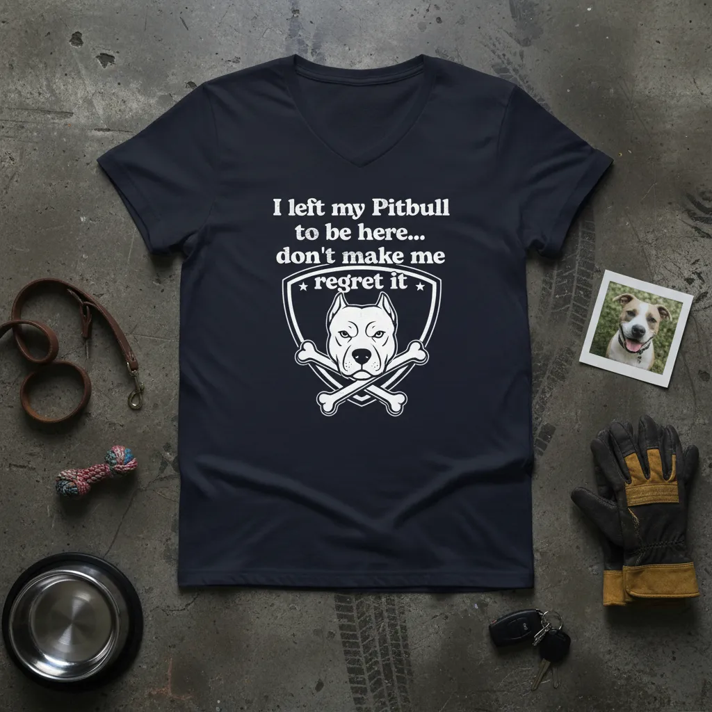 I Left My Pitbull to Be Here… Don’t Make Me Regret It T-Shirt