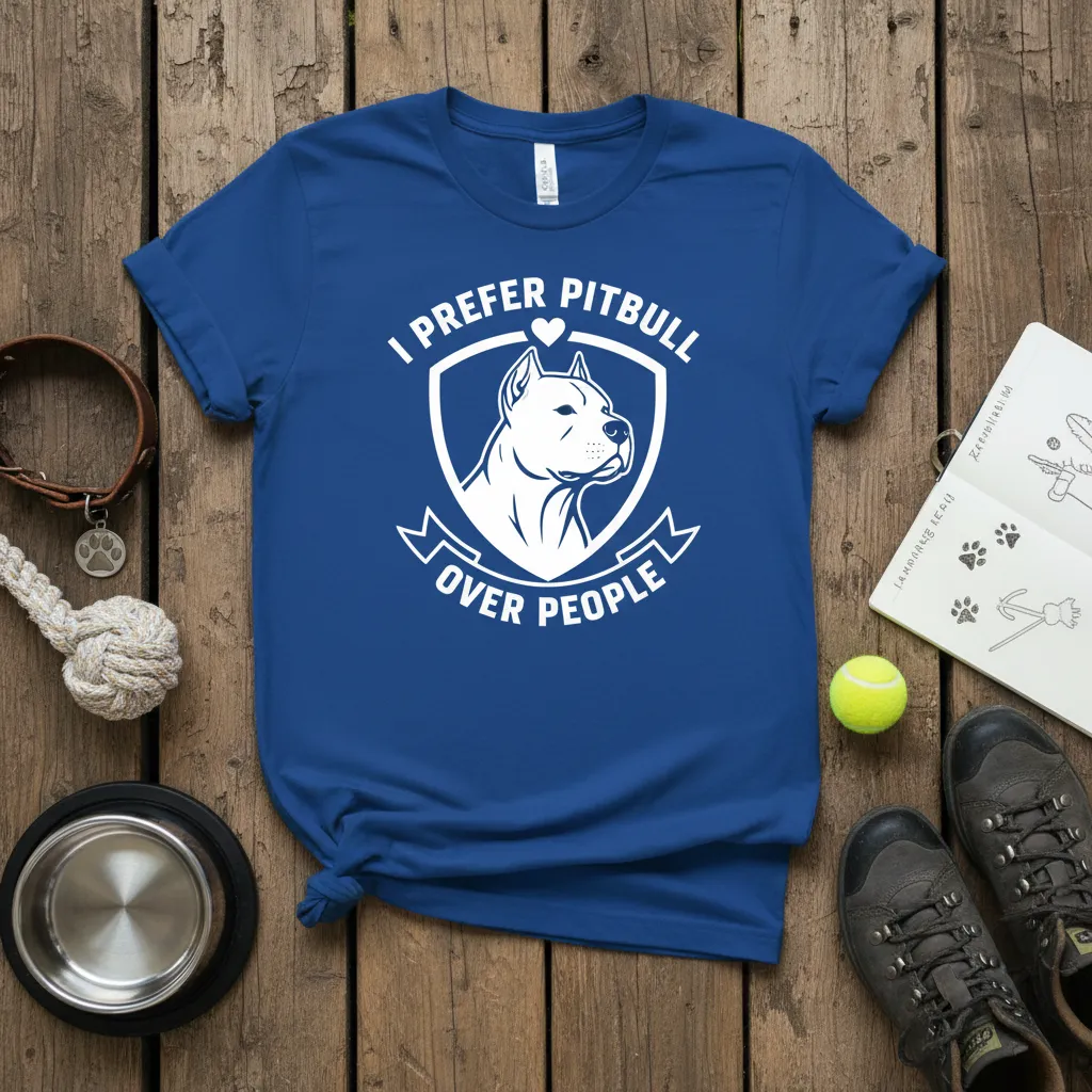 I Prefer Pitbull Over People Dog Lover T-Shirt