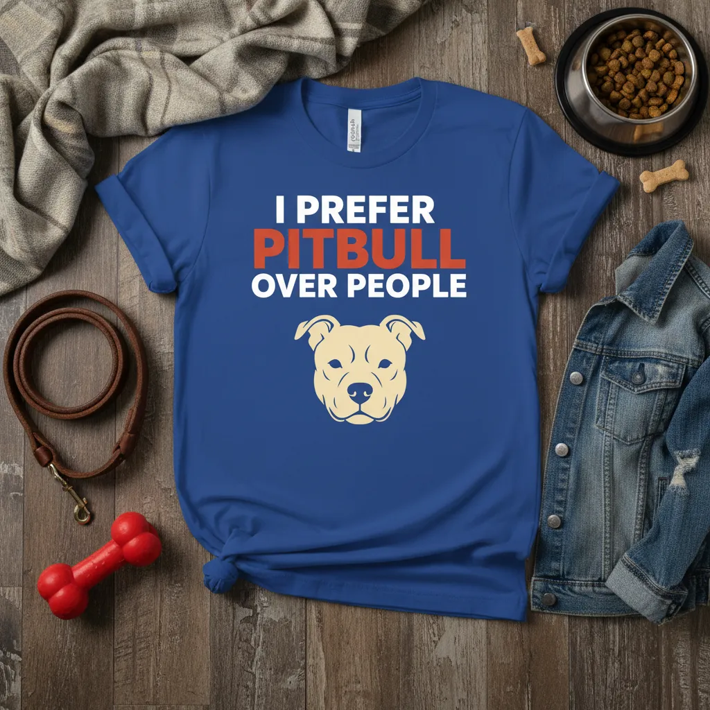 I Prefer Pitbull Over People Pitbull Lover T-Shirt