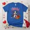 I steal Hearts! Pitbull T-Shirt with a cute dog holding a chest of hearts, perfect for Valentine's Day gift