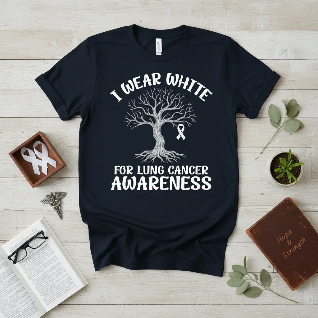 I Wear White for Lung Cancer Awareness T-Shirt
