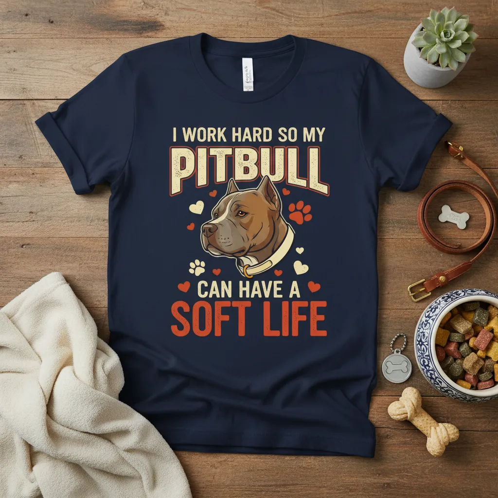 I Work Hard So My Pitbull Can Have a Soft Life T-Shirt